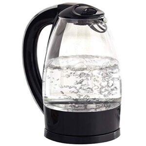 bella 7-cup german schott glass electric kettle with 360 removable base