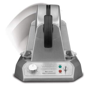 Waring Commercial WW180X Heavy Duty Single Belgian Waffle Maker, Coated Non Stick Cooking Plates, Produces 25 waffles per hour, 120V, 1200W, 5-15 Phase Plug, Silver, 12.5 x 17.88 x 10.5 inches