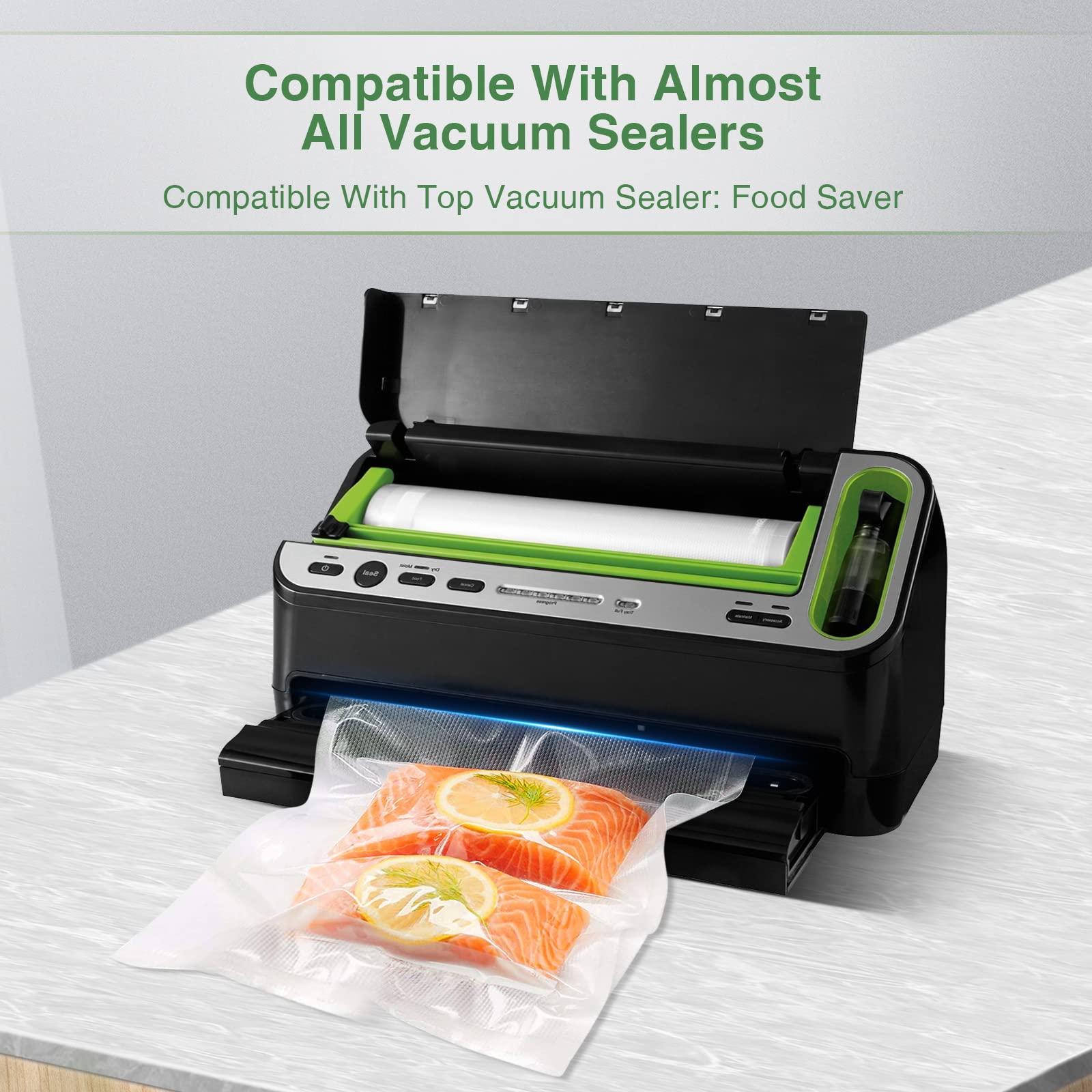Vtuuu Vacuum Sealer Bags 3 Pack (6", 8", 11") x 25 ft Each Food-Safe Compatible with Most Vacuum Sealers