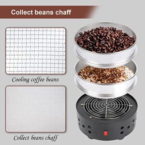 WISSXOER Coffee Bean cooler Electric Coffee Roasting Cooling Machine High Capacity 500G Double layer Collect Coffee Chaff (500g Black)