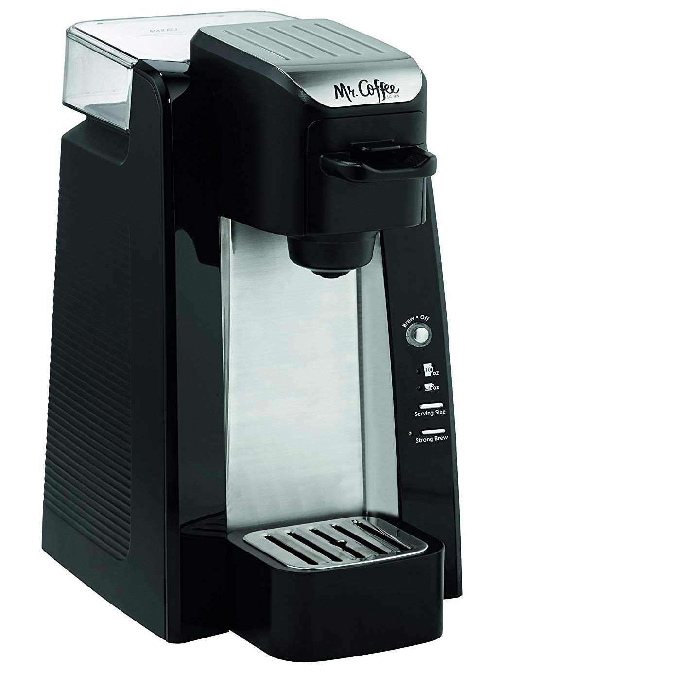 Mr. Coffee BVMC-SC500-2 Single-Serve K-Cup Coffee Maker, Black with Silver Panel