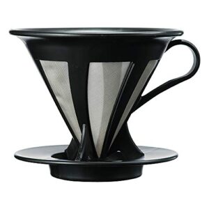 hario "cafeor" stainless steel mesh coffee dripper, size 02, black