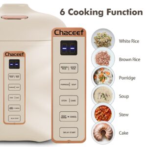 CHACEEF Mini Rice Cooker 2-Cups Uncooked, 1.2L Portable Non-Stick Small Travel Rice Cooker, Beige & CHACEEF Travel Electric Kettle, 350ml Small Portable Kettle with Non-stick Coating, Pink