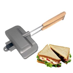 mini sandwich maker,pie maker, hot dog toaster with detachable handles campfire cooking equipment pie irons for camping cast iron mountain pie maker