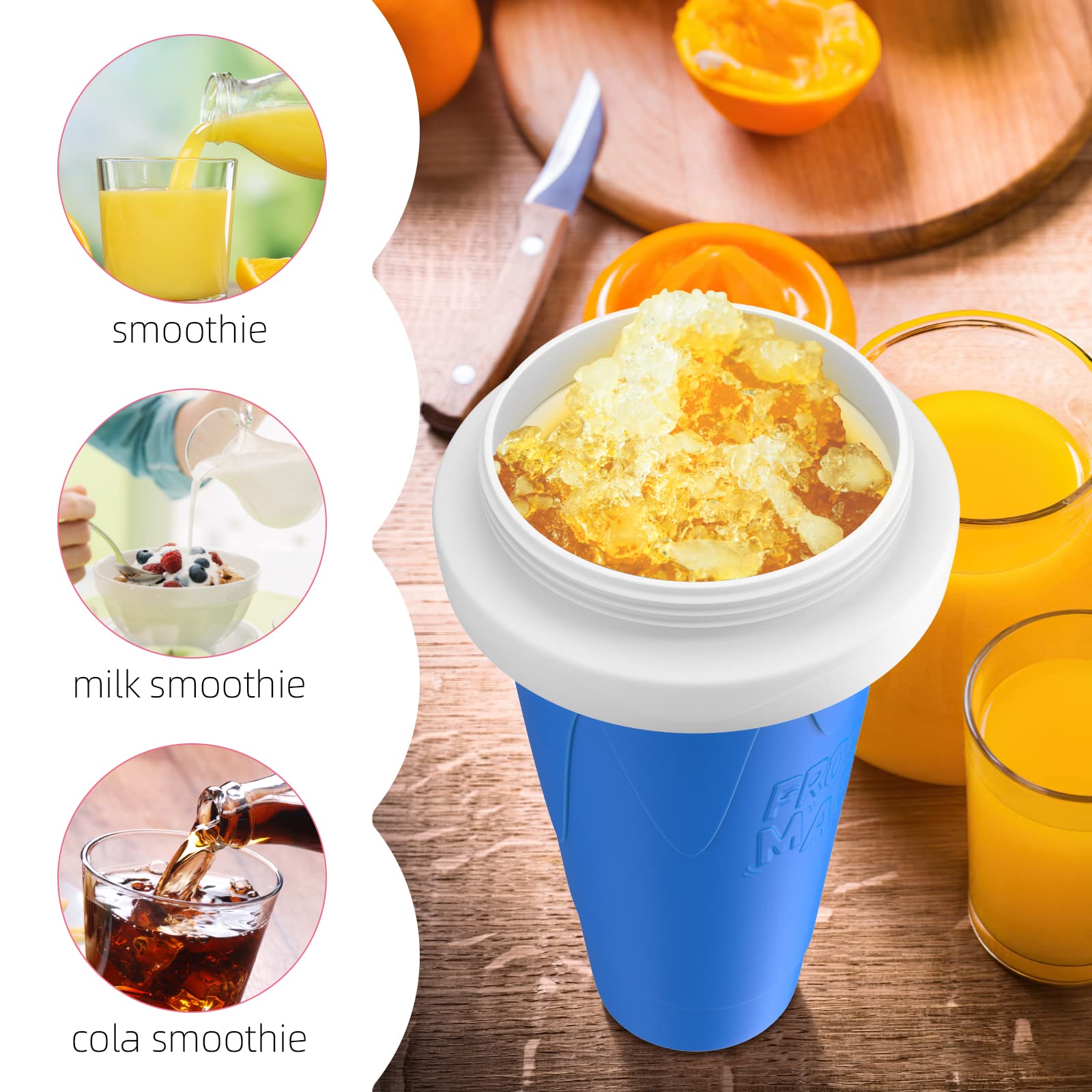 Slushy Maker Cup, Frozen Magic Squeeze Cup Cooling Maker Cup Quick Frozen Smoothies Cup Ice Cream Maker Cup for Children