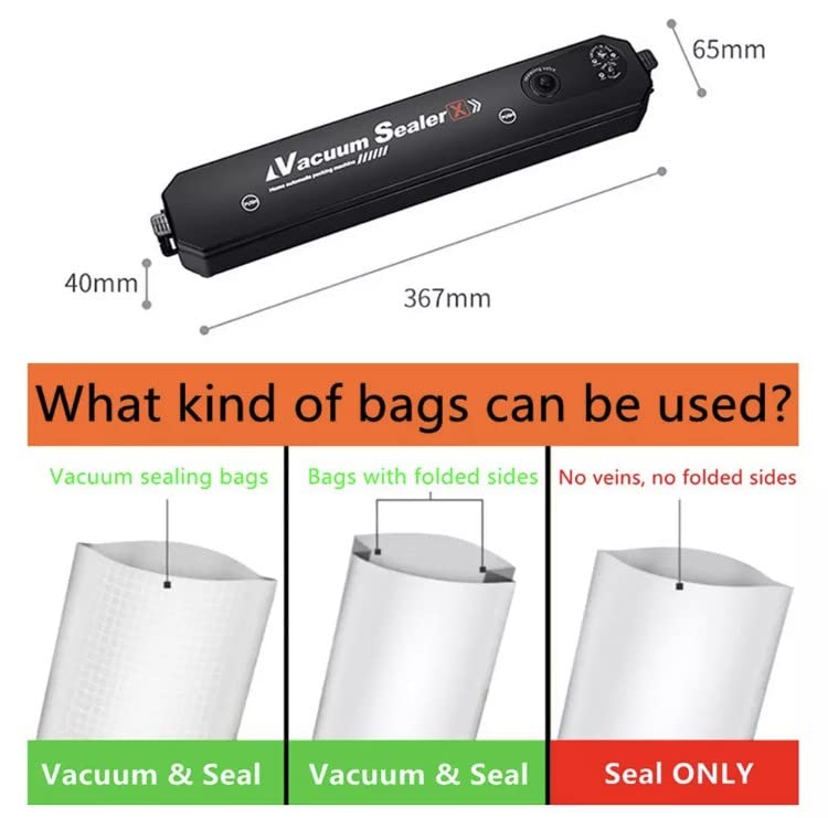 Portable Vacuum Sealer, Automatic Sealer for Food Storage, Easy to Use Compact Food Preservation Sealing Machine for Home & Kitchen