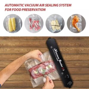 Portable Vacuum Sealer, Automatic Sealer for Food Storage, Easy to Use Compact Food Preservation Sealing Machine for Home & Kitchen