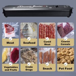 Portable Vacuum Sealer, Automatic Sealer for Food Storage, Easy to Use Compact Food Preservation Sealing Machine for Home & Kitchen