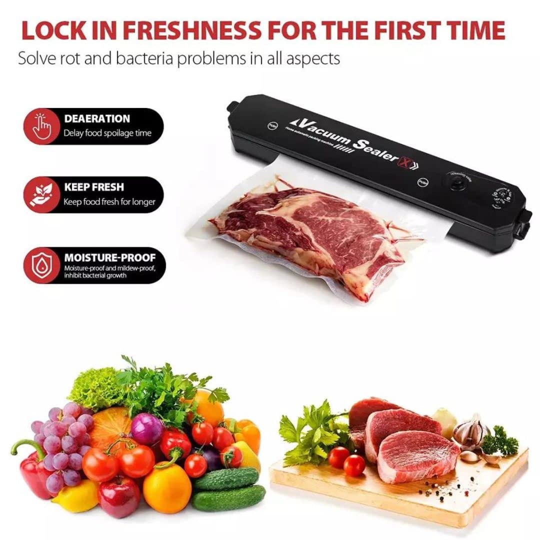 Portable Vacuum Sealer, Automatic Sealer for Food Storage, Easy to Use Compact Food Preservation Sealing Machine for Home & Kitchen