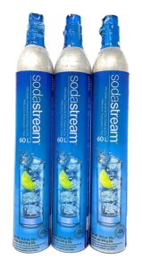 sodastream - set of 3 co2 gas refill cylinders 60l for carbonating machine 3 x gas cylinders