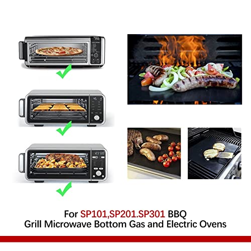 4 Pack Air Fryer Oven Liners, Non-stick Air Fryer Oven Mat Baking Mat Compatible with Foodi SP101 SP201 SP301 Ninja Air Fry Oven Toaster Oven Microwave Bottom of Gas & Electric Oven