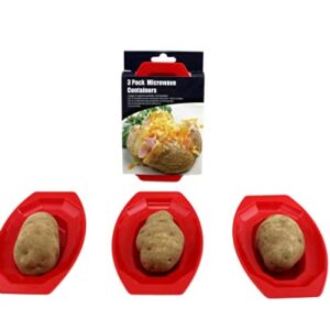 3 Pack Microwave Potato Cooker BPA Free Plastic