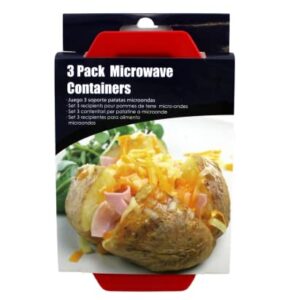 3 Pack Microwave Potato Cooker BPA Free Plastic