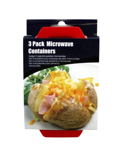 3 Pack Microwave Potato Cooker BPA Free Plastic