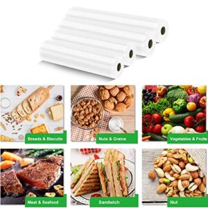 Vacuum Sealer Rolls, Vacuum Sealer Bags - 4 Packs Food-Storage Bags, Fits All Clamp Vacuum Sealer Machine, BPA Free, for Meal Prep Sous Vide