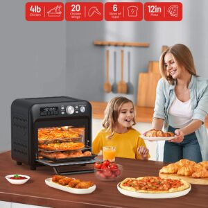 PARIS RHÔNE Air Fryer Oven 19QT, Family-Sized Toaster Oven, Convection Oven with Child Lock, Fits 12-inch Pizza, 6-Slice Toast, Button & Knob-Controlled Kitchen Appliance, Dishwasher Safe (19QT)