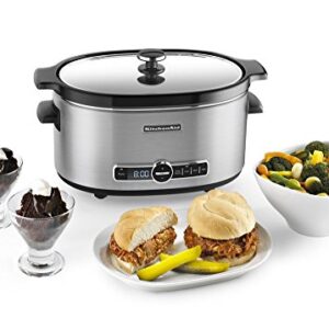 KitchenAid Refurbished 6-Quart Slow Cooker with Glass Lid | Stainless Steel (Renewed)