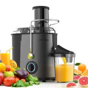 mama's choice juicer machine, 800w juice extractor with 3'' big mouth, 3 speed centrifugal juicer for whole fruit vegetable, easy to clean, non-slip feet, bpa-free