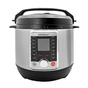 kingbull 12-in-1 electric pressure cooker, slow cooker, rice cooker, steamer, sauté, yogurt maker & warmer, one-touch programs,support diy,stainless steel/black. (8 quart)