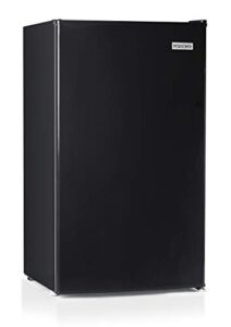 igloo irf32bk single door compact refrigerator with freezer, slide out glass shelf, perfect for homes, offices, dorms, 3.2 cu.ft