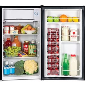 Igloo IRF32BK Single Door Compact Refrigerator with Freezer, Slide Out Glass Shelf, Perfect for Homes, Offices, Dorms, 3.2 Cu.ft