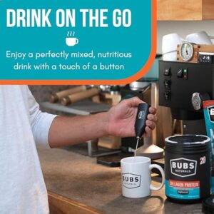 BUBS Naturals Mix Wand - MCT Oil Powder, Handheld Milk Frother - Lattes, Coffee, Cappuccino, Frappes, Hot Chocolate Blender - Portable