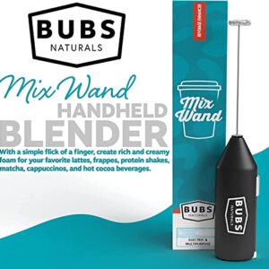 BUBS Naturals Mix Wand - MCT Oil Powder, Handheld Milk Frother - Lattes, Coffee, Cappuccino, Frappes, Hot Chocolate Blender - Portable