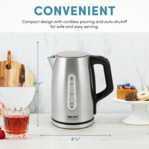 AROMA® Professional 1.7L / 7-Cup Electric Stainless Steel Kettle (AWK-1810SD)