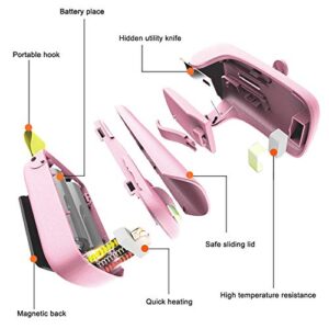 Mini Portable Handheld Heat Sealer, 2 in 1 Heat Sealer & Cutter Portable Bag Resealer Machine for Plastic Bags Storage Food Snack Cookies Fresh (Battery Included), Pink