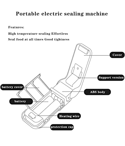 Portable Bag sealing machine mini magical sealer - latest upgraded snack sealer seals the bag to keep it fresh, small in size magnet attached to mount only takes 2 AA batteries and gently operate without any button. Perfect for bags of snacks