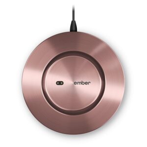 ember charging coaster 2, wireless charging for use with ember temperature control smart mug, rose gold