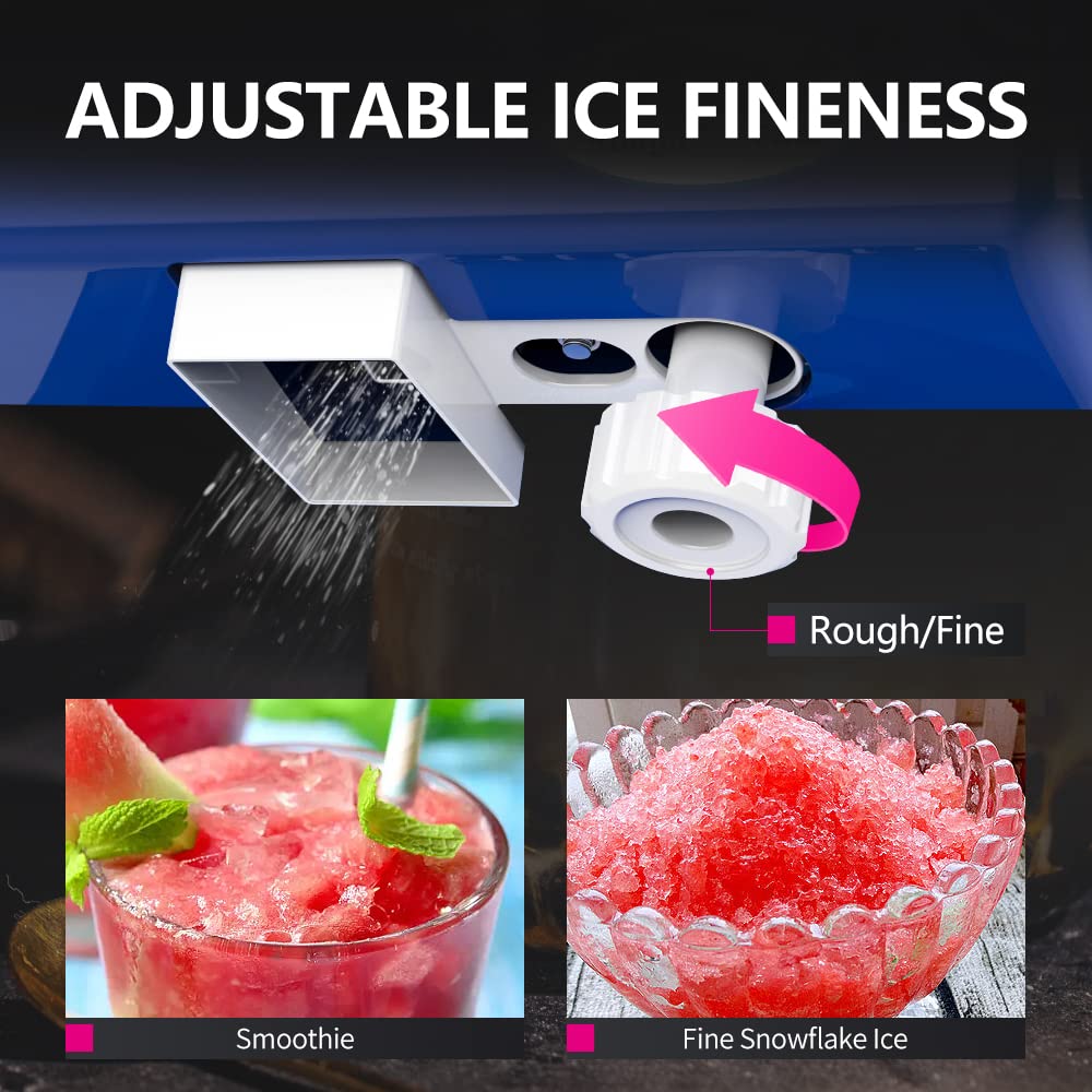 Leconchef Electric Tabletop Ice Crusher Shaver Snow Cone Maker Machine 265lbs/hours for Home&Commercial Use Adjustable Ice Fineness 320 RPM Rotate Speed Strong power