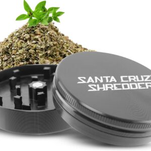 Santa Cruz Shredder Metal Herb Grinder Knurled Top for Stronger Grip 2-Piece 2.7" (Grey)
