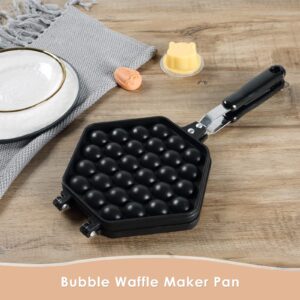 MAOPINER Bubble Waffle Maker Pan Waffle Cake Mold Pot Non-stick Double Side Egg Waffle Maker for Breakfast Lunch Household Cafe Restaurant Cake Shop