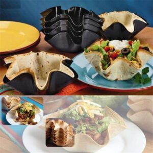 4Pcs Tortilla Maker Nonstick Taco Shell Maker Salad Bowl Carbon Steel Baking Molds for Kitchen