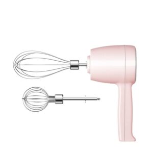 cordless hand mixer,hand mixer, egg beater（last three pieces）suitable for kitchen baking and cooking,rotary automatic egg beater, let you mix easily without feeling tired (pink)