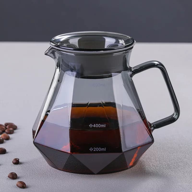 Cafecito Personal Pour Over Glass Coffee Carafe Set 20 oz | Glass Coffee Maker Carafe Dripper Brewer Cafecito Filter Included | Coffee Lover Gift Set