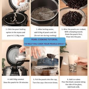 Mvckyi Commercial Pearl Cooker Tapioca Cooker, 12L Tapioca Maker Automatic Non-Stick Pearl Maker with Button Panel, Bubble Tea Cooker for Tea Sago Pearl Milk Tea