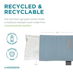 U Konserve Gel Ice Pack Sweat-Free to Keep Lunchbox and Cooler Bag Dry - Dark Gray - Recycled Fabric - Moisure-Free - Machine Washable Cover - Non-toxic