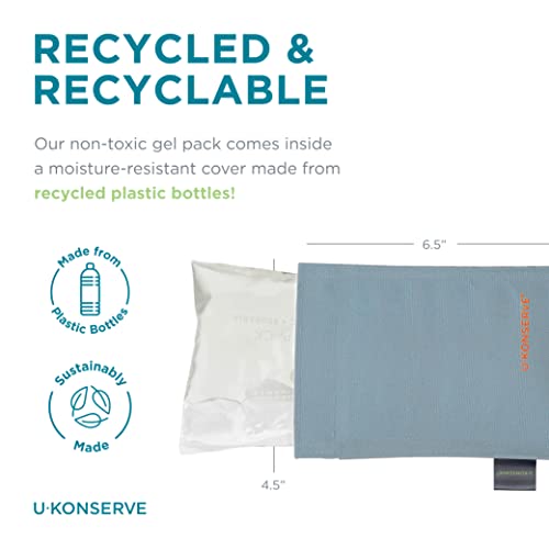U Konserve Gel Ice Pack Sweat-Free to Keep Lunchbox and Cooler Bag Dry - Dark Gray - Recycled Fabric - Moisure-Free - Machine Washable Cover - Non-toxic