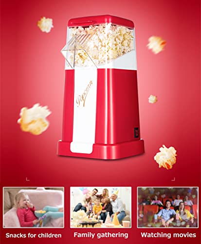 1200W Small Household Popcorn Maker Oil Free and Low Heat Popcorn Maker Machine Air Popcorn Popper for Party,Date,Childrens Birthday