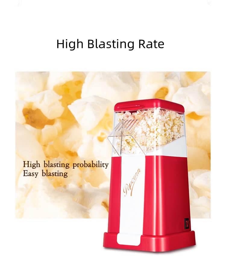 1200W Small Household Popcorn Maker Oil Free and Low Heat Popcorn Maker Machine Air Popcorn Popper for Party,Date,Childrens Birthday