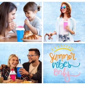 Slushy Cup (330ml, Silicone), Slushy Maker Cup, Quick Smoothies Magic Slushie Cup, Instant Yummy Smoothies & Milkshakes, Squeeze Cup, Cool Smoothie in Summer, for Everyone