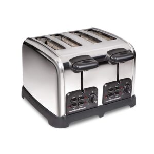 Hamilton Beach 24782 Retro Toaster with Wide Slots & Electric Automatic Can Opener with Easy-Clean Detachable Cutting Lever, Cord Storage, Knife Sharpener, Brushed Stainless Steel