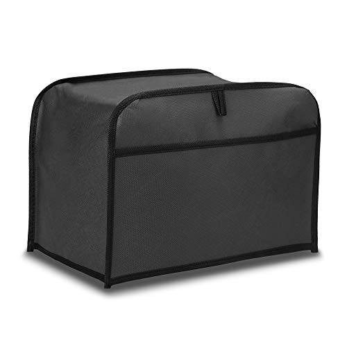 kwmobile Cover Compatible with 2 Slice Toaster - Plastic Case for Bread Toaster Machine- Dark Grey