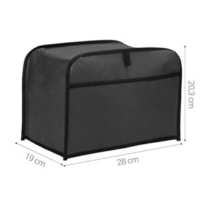 kwmobile Cover Compatible with 2 Slice Toaster - Plastic Case for Bread Toaster Machine- Dark Grey