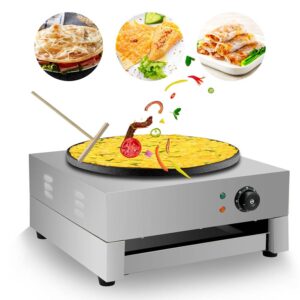 Crepe Maker Machine 16" Pancake big Hotplate Non Stick (Electric 3000W) Adjustable Temperature for Commercial
