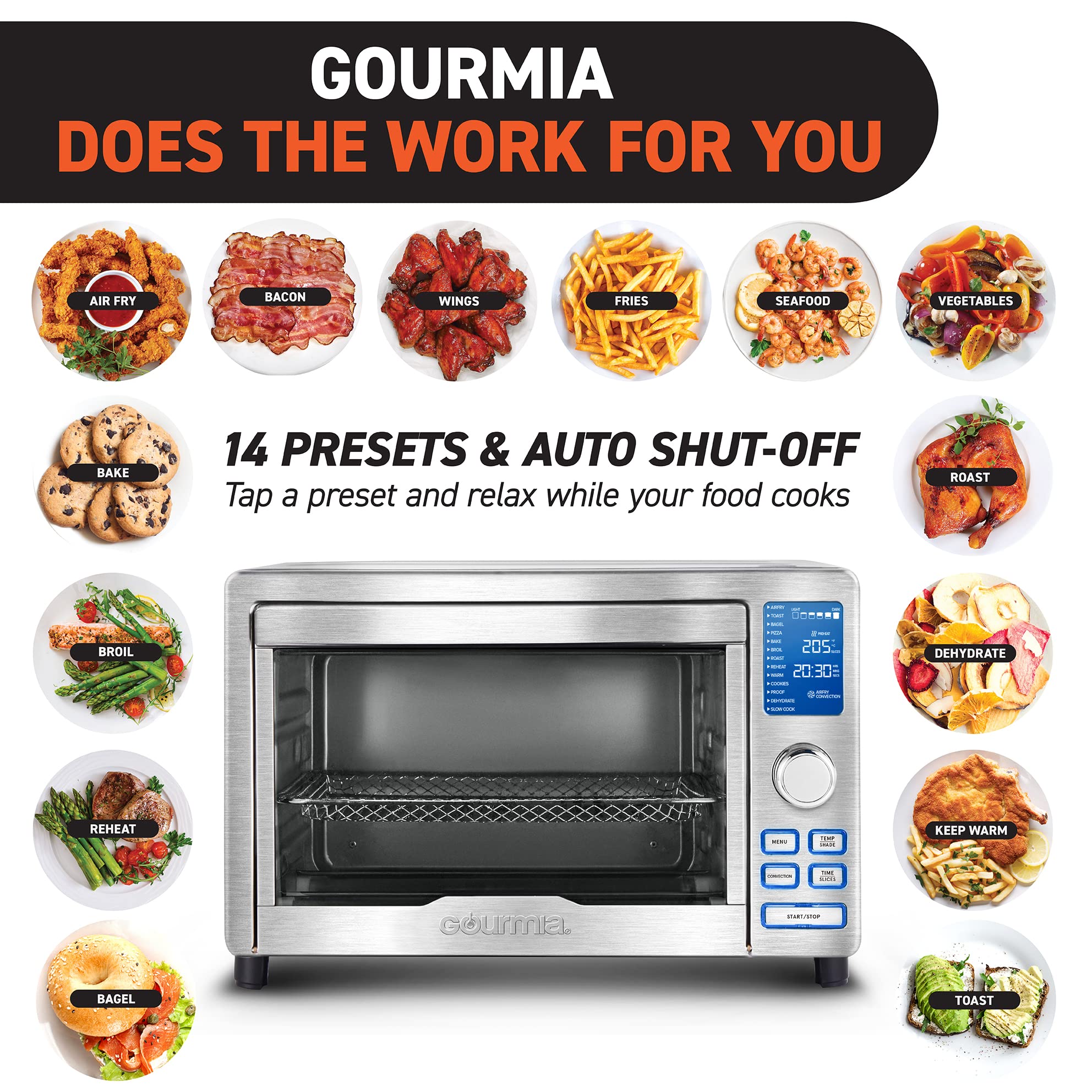 Gourmia Digital Stainless Steel Toaster Oven Air Fryer – Stainless Steel