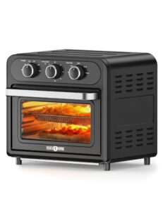 air fryer, paris rhône 14.8 quart toaster oven, 5-in-1 convection oven for 4-slice toast, 9-inch pizza, knob-controlled kitchen countertop appliance with 6 accessories, dishwasher safe
