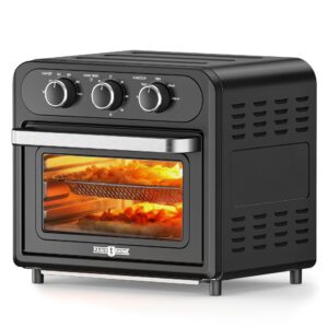 Air Fryer, Paris Rhône 14.8 Quart Toaster Oven, 5-in-1 Convection Oven for 4-Slice Toast, 9-inch Pizza, Knob-Controlled Kitchen Countertop Appliance with 6 Accessories, Dishwasher Safe